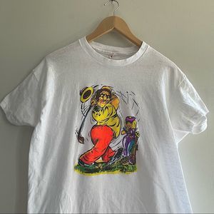 Vintage 70s single stitch neon crazy golfer Tee shirt
